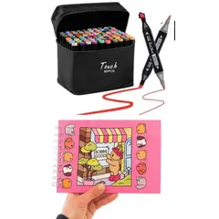 GENERICO - Plumones Touch Set de 80 + Bobbie Goods Libro para colorear