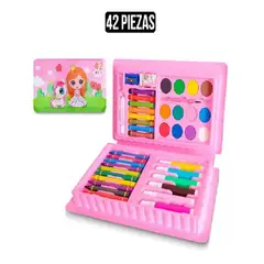 GENERICO - Mini Set de arte y Dibujo 41 Pzs para Niñas Sirena/Hada