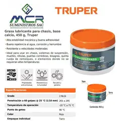 TRUPER - Grasa lubricante para chasis, base calcio 450 g