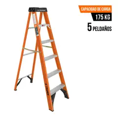 Truper - Escalera fibra de vidrio tipo tijera 5 peldaños truper