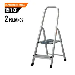 TRUPER - Escalera tubular plegable 2 peldaños de aluminio