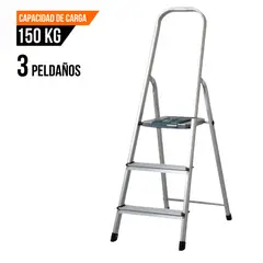 TRUPER - Escalera tubular plegable 3 peldaños de aluminio