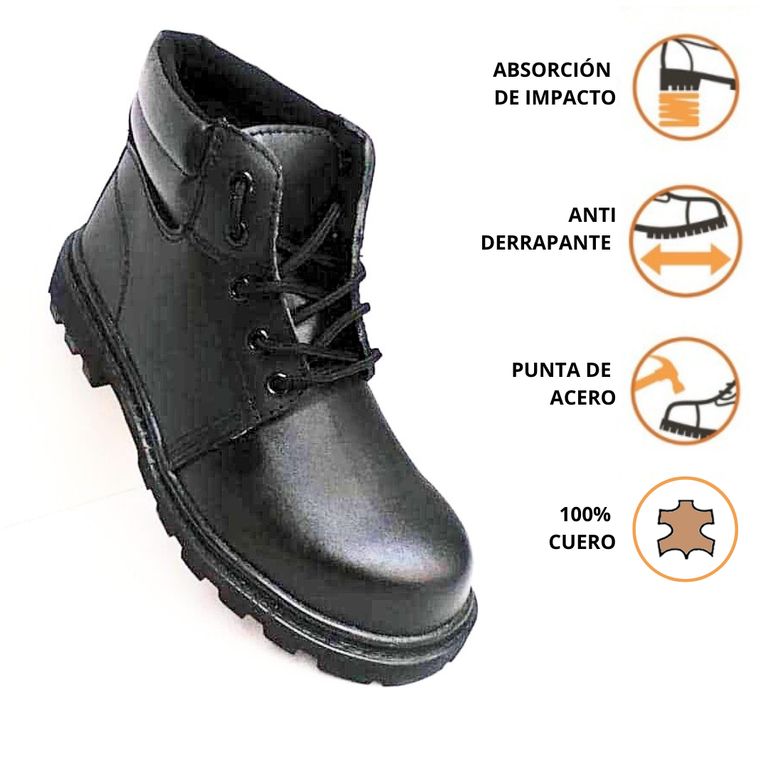 Zapatos de seguridad industrial punta acero 100% cuero
