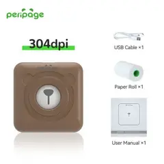 PERIPAGE - Impresora térmica bluetooth A6 304 dpi