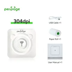 PERIPAGE - Impresora térmica bluetooth A6 304 dpi
