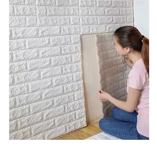 Papel Tapiz Autoadhesivo Decoración 3D Ladrillo Blanco Pack 10 Piezas