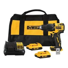 DEWALT - Taladro Percutor 20v 2 Baterias 20v Max 2ah Cargador Maleta