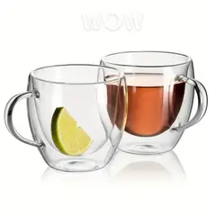 GENERICO - Taza doble vidrio 250 ml SET de dos tazas