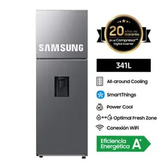SAMSUNG - Refrigeradora Top Mount Freezer 341 Lt All Around Cooling RT35DG5720S9 Silver_.