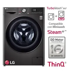 LG - LAVASECA WD12BVC2S6C lava 12kilos 7kilos secado COLOR NEGRO ACER0 CON AI DD INTELIGENCIA ARTIFICIAL