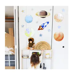 GENERICO - Pegatina Infantil Planetas 3D 60X30cm