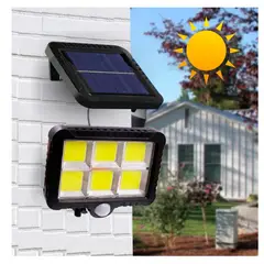 GENERICO - Lampara solar con Panel LED Exteriores Reflector Farola de 6 Celdas