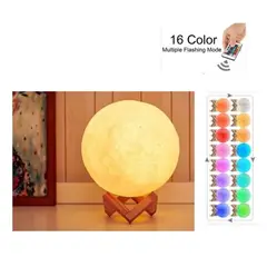 GENERICO - LAMPARA DE LUNA 3D LED - 15 CM DE 16 COLORES RGB