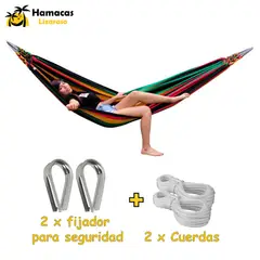 HAMACAS LIZARASO - Hamacas Andina Color Rasta de Algodón -