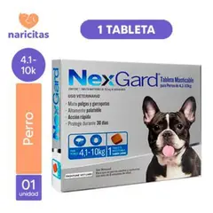 NEXGARD - ANTIPULGAS PARA PERROS 4.1 A 10 KG X1 TABLETA