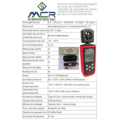 GENERICO - MEDIDOR DE VIENTO ANEMOMETRO CON PANTALLA LCD DIGITAL