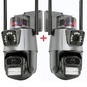 OEM - 02 Camara Doble Lente Sirena Exterior Wifi Icsee 2K Vigilancia Seguridad