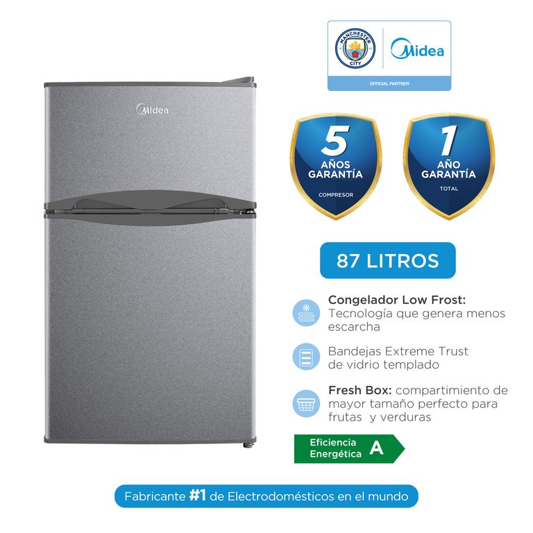 Frigobar Midea MRTD04A4NPAA 2 Puertas 87 Lts Silver