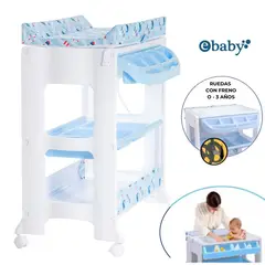 EBABY - BAÑERA CAMBIADOR PARA BEBÉ - NATIEL CELESTE