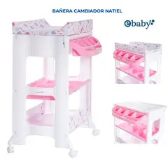EBABY - BAÑERA CAMBIADOR PARA BEBÉ - NATIEL ROSADO