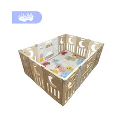 GENERICO - Corral plegable de bebe Luna Beige Large para bebé