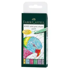 FABER-CASTELL - Set x 6 Pitt Artist Pen Brush Pastel