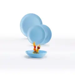Luminarc - Juego de vajilla 18  piezas Diwali Light Blue