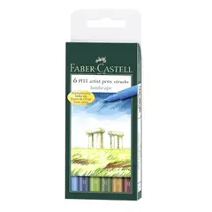 FABER-CASTELL - Set x 6 Pitt Artist Pen Brush Landscape