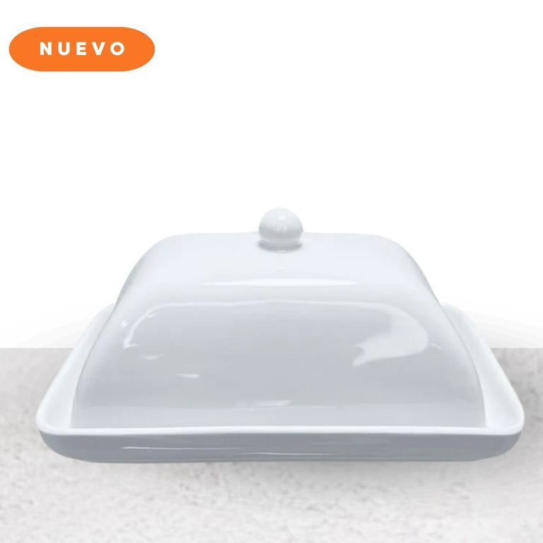 Mantequillera Loza Blanco C/Tapa