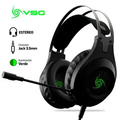 VSG - Audífono Gamer KUIPER 35MM ESTEREO LUZ VERDE