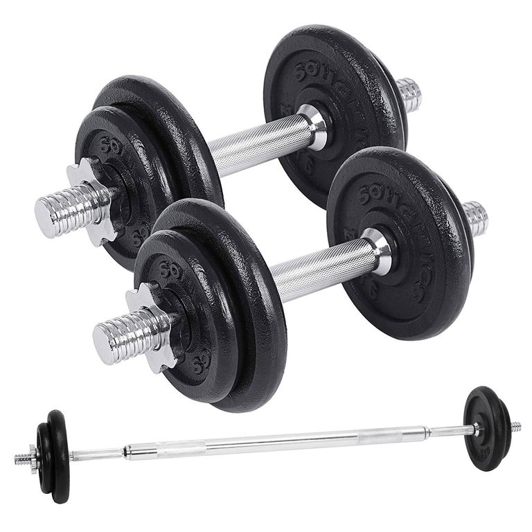 Set Barra con mancuernas metal 50 kg Atletis
