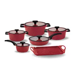 VALESKA - Jugeo de Ollas Roca Volcánica más Parrilla - 11 Piezas