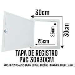 NACIONAL - TAPA DE REGISTRO PVC 30X30CM PARA EMPOTRAR