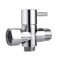 GENERICO - Válvula Desviadora doble Acero Cromado para ducha teléfono o bidé