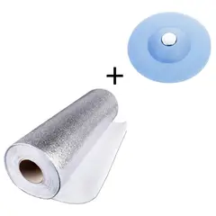 GENERICO - Papel Aluminio de Pared Extraíble + Tapón de Silicona para Griferia