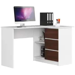 MUEBLES CRISOSTOMO - Escritorio en L Gerencial Blanco-Roble 125cm