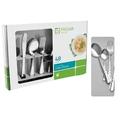 FACUSA - Set de cubiertos 48 Piezas Acero Inoxidable Modelo 80