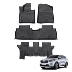 TECGO - PROTECTOR CUBRE PISO 5D TPE KIA SORENTO 3 FILAS 2016-2021