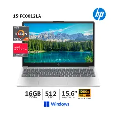 HP - Laptop 15-FC0012LA AMD Ryzen 7 7730U 16Gb Ram/ 512Gb SSD/ 15.6”FHD/Radeon Graphics/ 802N1LA