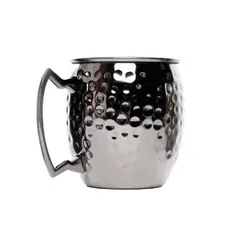 LUGANO - Mug 500 ml Negro brillante martillado moscow mule