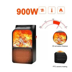 OEM - Calefactor 3D Eléctrico Flame Heater de 1000 Watts