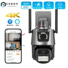 OEM - Camara Ip Wifi Ptz Doble Lente 360 Exterior Sirenas Alarma 4K
