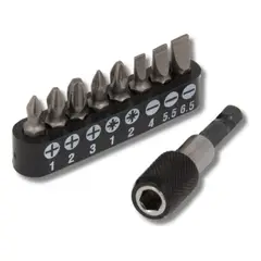 TOTAL TOOLS - Set de puntas para destornillador magnético 9 piezas Total
