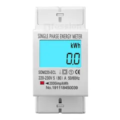 GENERICO - Medidor De Energía Eléctrica Monofásico Digital 80A domiciliaria 220v