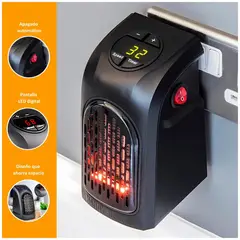 GENERICO - Mini Calefactor Electrico Digital - 800W.