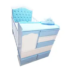 GENERICO - Cama Cuna de Plaza y Media con Cómoda Desmontable