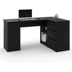 MUEBLES CRISOSTOMO - Escritorio en L Gerencial Negro 150cm