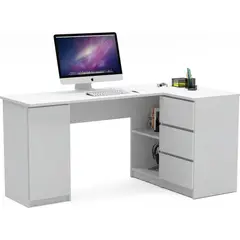 MUEBLES CRISOSTOMO - Escritorio en L Gerencial Blanco 150cm