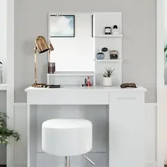 MUEBLES CRISOSTOMO - Tocador de Maquillaje Blanco 90cm