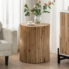 VENTITAS HOME - Mesa Auxiliar de Madera Monét